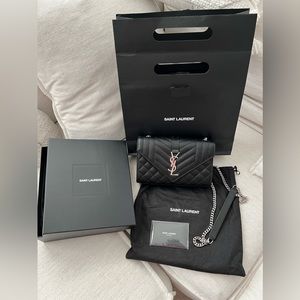 Saint Laurent Envelope Bag in Matelassé Embossed Leather